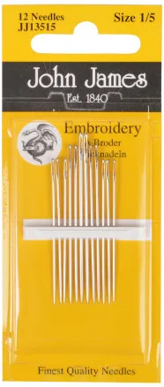 John James Embroidery Needles Size 1/5 - 12 pcs