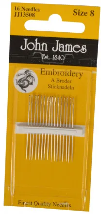 John James Embroidery Needles Size 8 - 16 pcs