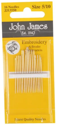 John James Embroidery Needles Size 5/10 - 16 pcs